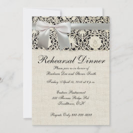 Invitación Boda Encaje Antiguo Lino Blanco Clásico Bonito