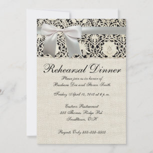 Invitación Boda Encaje Antiguo Lino Blanco Clásico Bonito