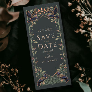 Invitación Boda Encantada Cuervo Gótico Guardar la Fecha