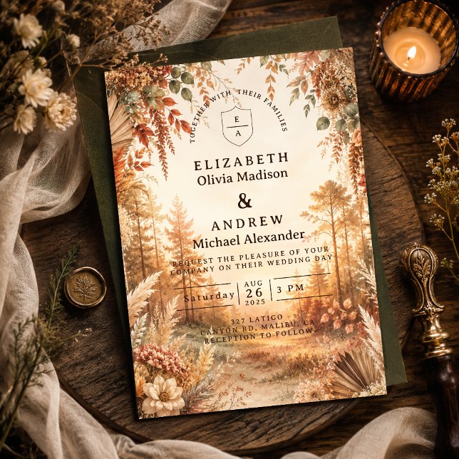 Invitación Boda Encantada de Boho Bosque (Subido por el creador)