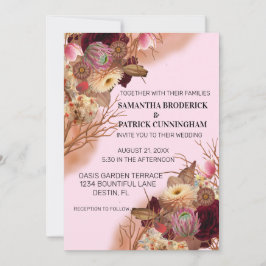 Invitación Boda Encantada de Cuento de Hadas Boho Flor Silves