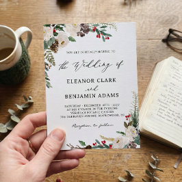 Invitación Boda Encantada de Encanto Rústico Floral de Invier