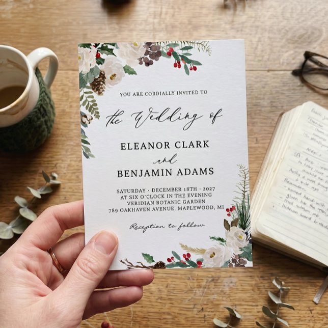 Invitación Boda Encantada de Encanto Rústico Floral de Invier (Subido por el creador)