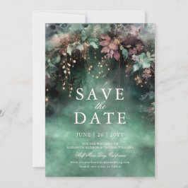 Invitación Boda encantada de malva de los bosques Salven la f