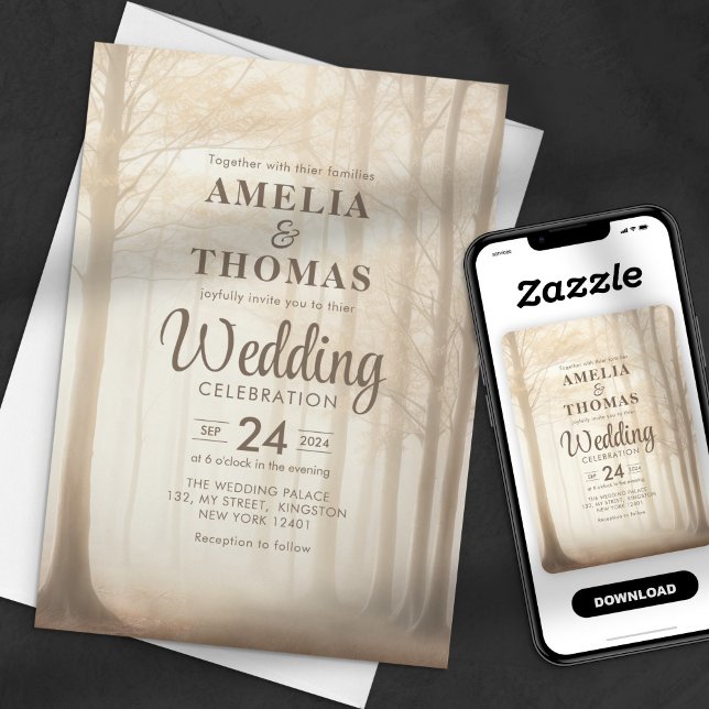 Invitación Boda Encantada del Bosque Etéreo (Subido por el creador)