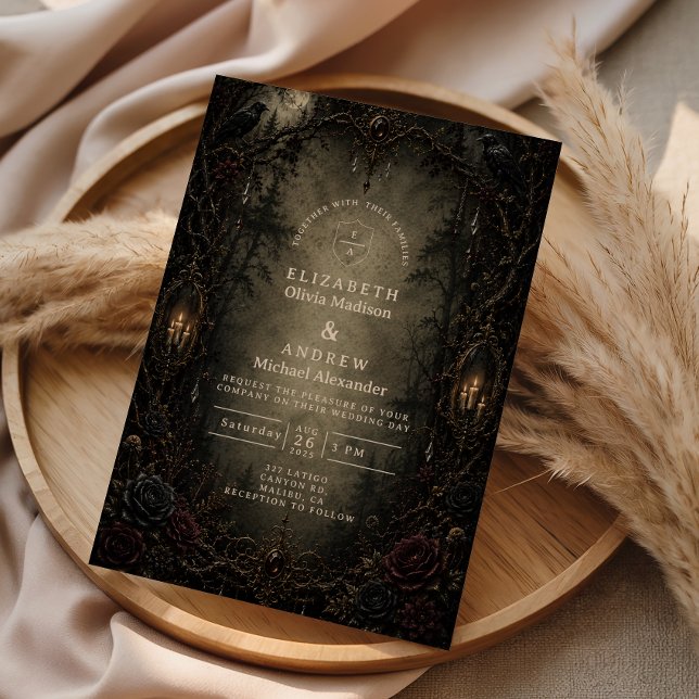 Invitación Boda Encantada del Bosque Gótico (Subido por el creador)
