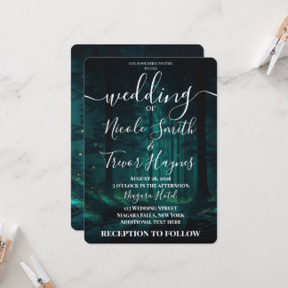 Invitación Boda Encantada del Bosque Verde Personalizada