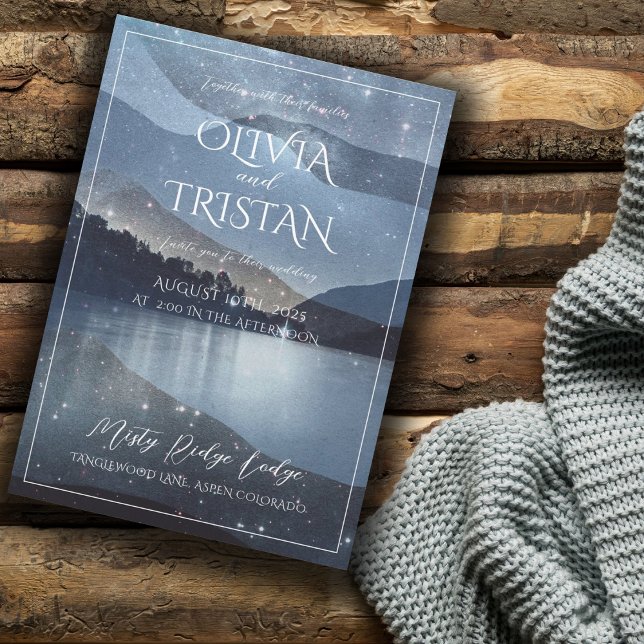 Invitación Boda encantado de la acuarela de los bosques de mo (Subido por el creador)