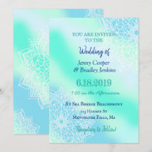 Boda encantado de Mandala azul y Verde azulado