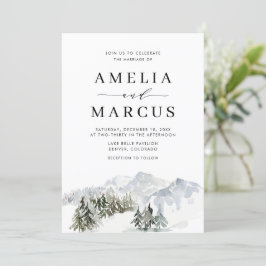 Invitación Boda encantado de Snowy Winter Forest Woodland
