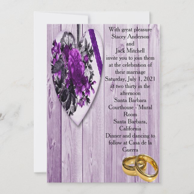 Invitación Boda encantador (Anverso)