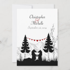 Invitación Boda encantadora de los osos de la montaña de Silh