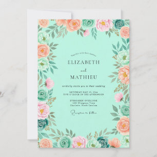 Invitación Boda encantadora de primavera en verde menta