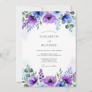 Invitación Boda encantadora de violeta en primavera