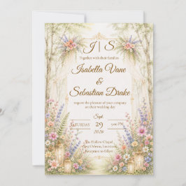 Invitación Boda Encantadora en el Jardín