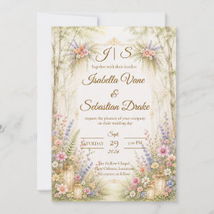 Invitación Boda Encantadora en el Jardín
