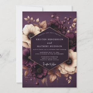 Invitación Boda Encantamiento Botánico de Ciruela