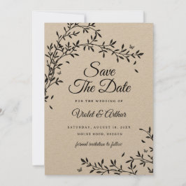 Invitación Boda Encanto Bosque Guarde La Fecha