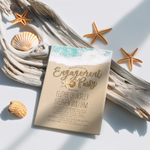 Invitación Boda Engagement Party Summer Beach Starfish