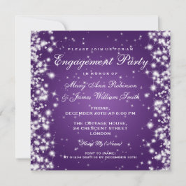 Invitación Boda Engagement Winter Sparkle Purple