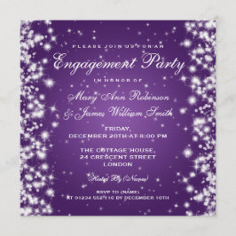 Invitación Boda Engagement Winter Sparkle Purple