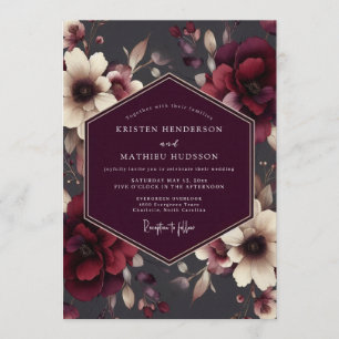 Invitación Boda Enigmática y Temperamental de Borgoña