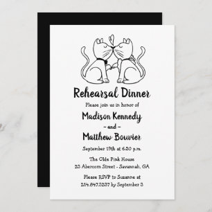 Invitación Boda Ensayo Boda Blanco Negro Moderno