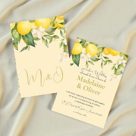 Invitación Boda Ensayo Cena Citrus Verano Moderno