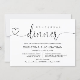Invitación Boda Ensayo y cena, caligrafía moderna I