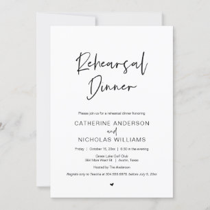 Invitación Boda Ensayos Cena y celebración de fiestas Inv