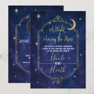 Invitación Boda entre las estrellas cielos celestiales 