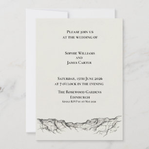 Invitación Boda Esbozo Castillo Escocés Mármol