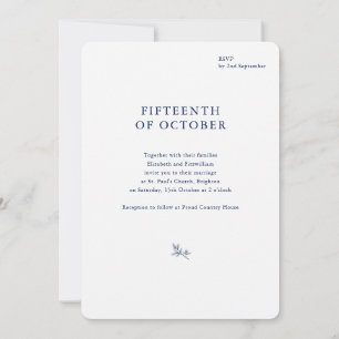 Invitación Boda Esbozo minimalista de Bouquet