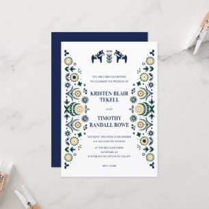 Invitación Boda Escandinavo Escandinavo Nórdico Dala Caballo 