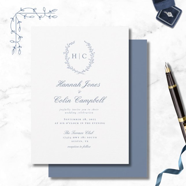 Invitación Boda Escudo botánico romántico (Subido por el creador)
