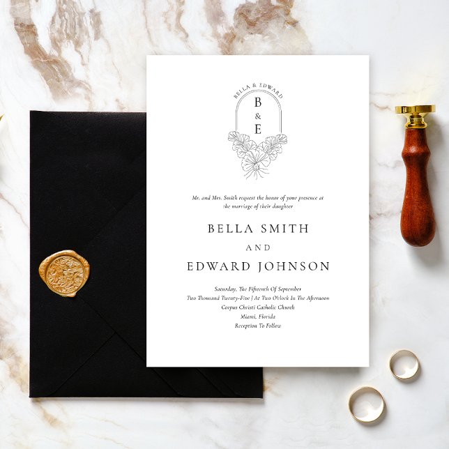 Invitación Boda Escudo clásico elegante (Subido por el creador)