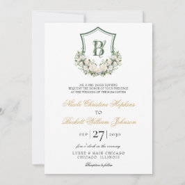 Invitación Boda Escudo de Flores Blancas