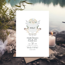 Invitación Boda Escudo de Monograma Lakeside