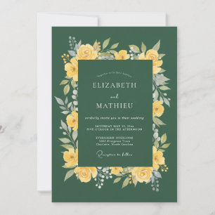 Invitación Boda Esmeralda Rosa Mostaza