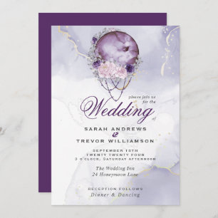 Invitación Boda Esoteric Celestial Dusty Purple