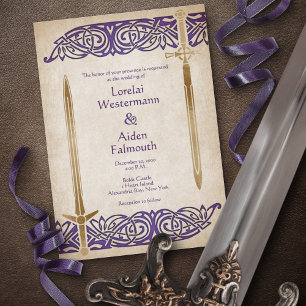 Invitación Boda Espadas Celta