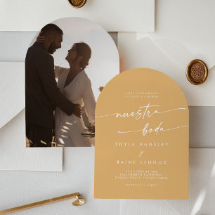 Invitación Boda español Boho Yellow Marigold