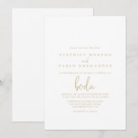 Boda español con guión de afición al amor dorado  