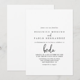 Invitación Boda español con guión elegante