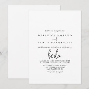 Invitación Boda español con guión elegante