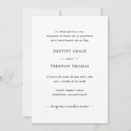 Invitación Boda español con guión sencillo y elegante
