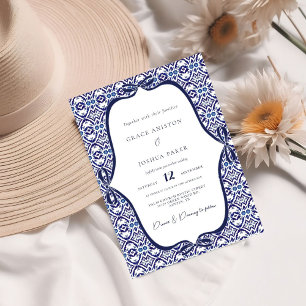 Invitación Boda español de Blue Arch Mexican Talavera