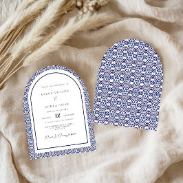 Invitación Boda español de Blue Arch Mexican Talavera