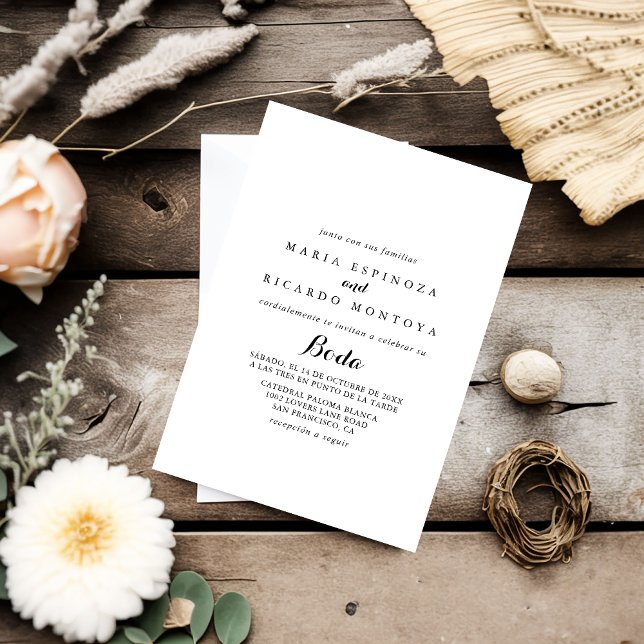 Invitación Boda español de caligrafía moderna (Subido por el creador)