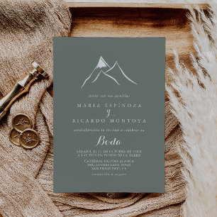 Invitación Boda español de la Montaña Blanca Verde